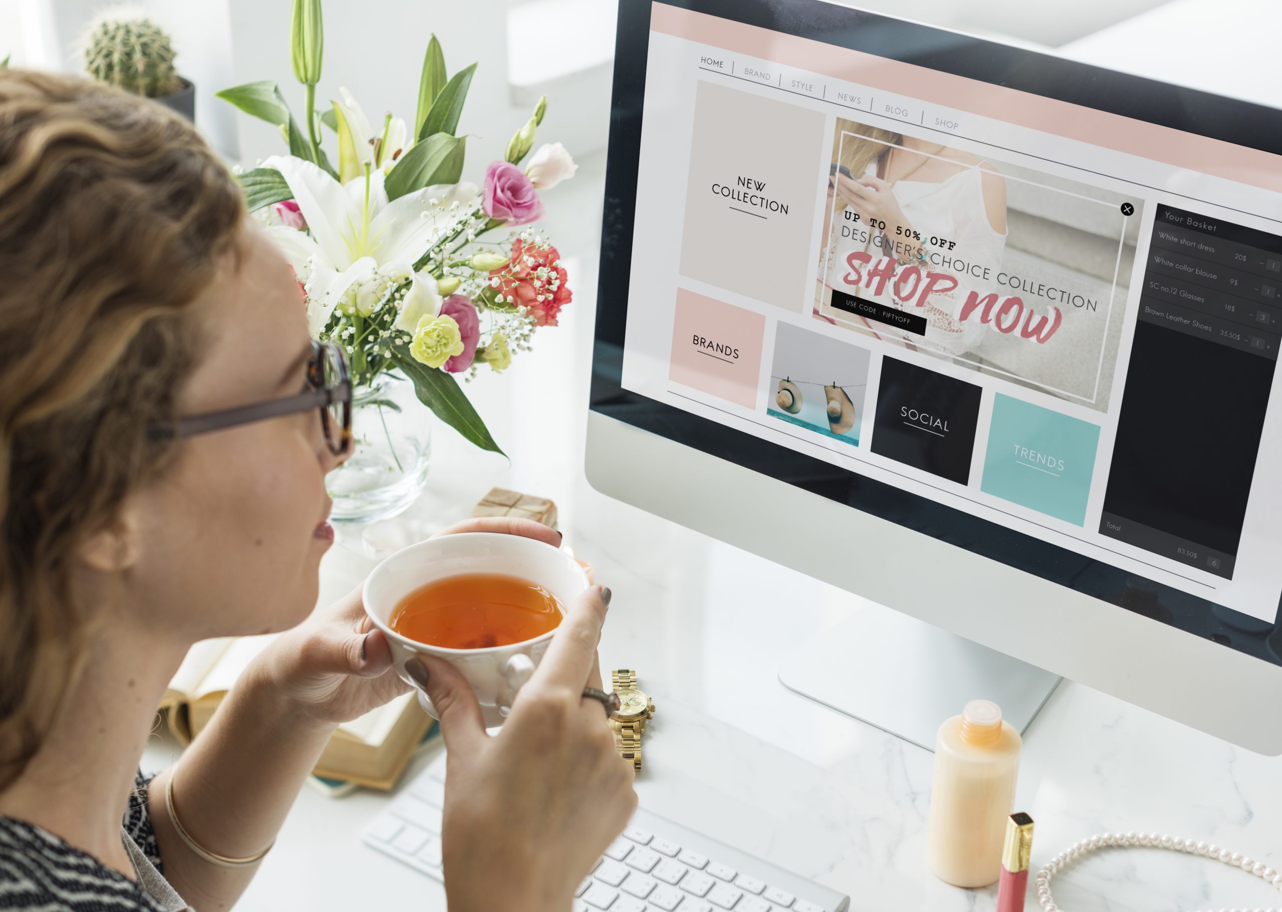 Woman Visiting Ecommerce Website